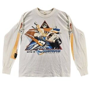 Vtg Rare NASA STS-5 Columbia Space Shuttle Long Sleeve T-shirt size M